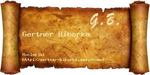 Gertner Bíborka névjegykártya